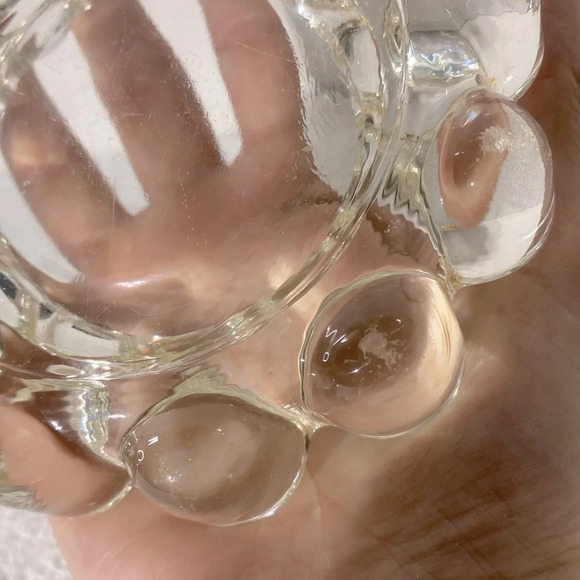 Vintage Clear Glass Bubble  Edge Ashtray Trinket Dish - Picture 5 of 14